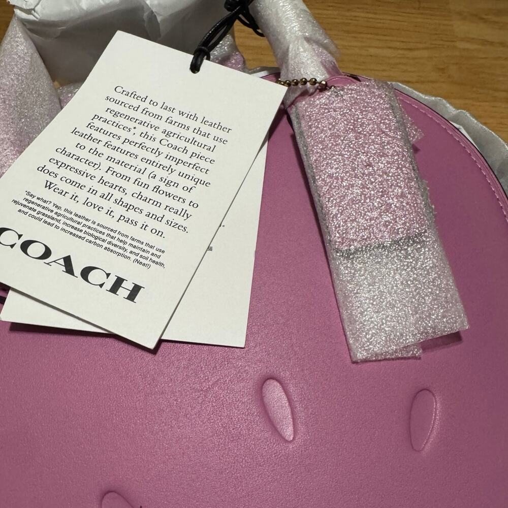 ❤️Coach Strawberry Bag In Regenerative Leather - Picture 10 of 10